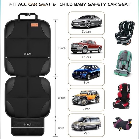 NWT SMART ELF BLACK PADDED CAR SEAT PROTECTOR - Picture 3 of 6